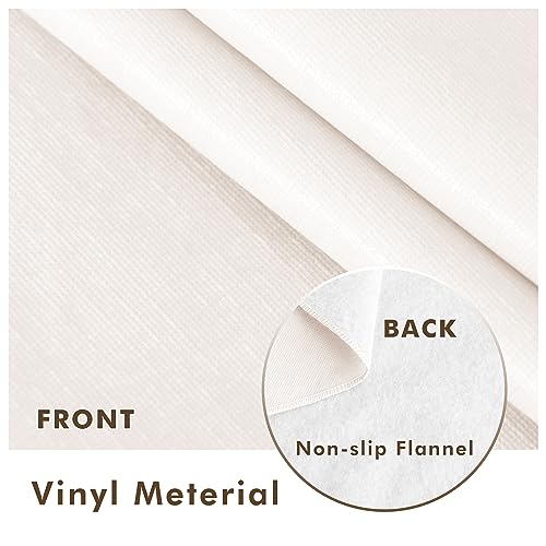 Nasitos 2 Pack Vinyl Square Table Cloth 54x54 Inch-Beige Waterproof Oil-Proof Card Tablecloths, Wipeable Spill-Proof Square Flannel Backed Small Tablecloths for Coffee Table, Indoor&Outdoor - color: Beige, size: 54x54 Inch (Square)