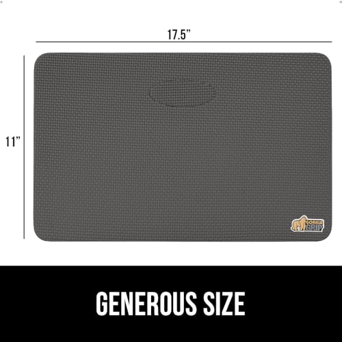GORILLA GRIP® Extra Thick Patent Pending Supportive Foam Kneeling Pad, Large Cushion Knee Pads for Gardening, Baby Bath Time, Dirt and Water Resistant, Workout, Garden Supplies, 17.5x11, Charcoal - color: Charcoal