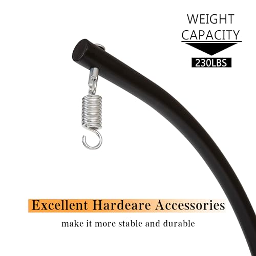 Round Base Heavy Duty Hanging Stand - Powder Coated Hammock Stand for Hammock Chair, Indoor and Outdoor (Black)