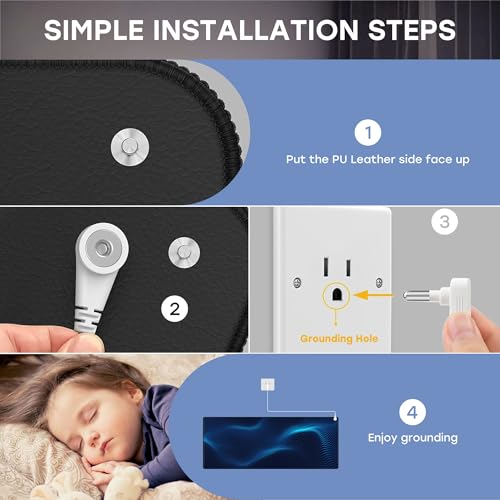 Grounding Mat,Grounding Pad for Stress, Pain, Inflammation& Wellness Support, 24x16inch Portable Grounding Mats, Grounding at Home,Office. 15Ft Cord & Test Pen Included - size: 24x16inch