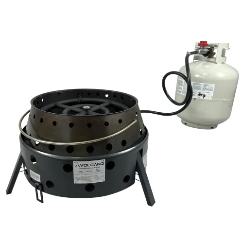 Volcano Fire Pit Burner Ring Kit for Volcano 2 & 3 Grills – 12” Double Steel Burner, 36 Flame Ports, Propane Regulator, 52” Hose & J-Tube | Portable Propane Fire Pit for Camping, Patio & Backyard - style: Fire Pit Burner Ring Kit