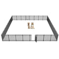 Dog Playpen Metal Dog Fence Outdoor for Yard 32" Height 32 Panels Portable Dog Pen Pet Kennel for RV Camping(Black-Silver) - size: 32" Height, style: 32 Panels