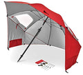 Sport-Brella Premiere UPF 50+ Umbrella Shelter with Patented Side Panels and Tilt Mechanism, Heavy-Duty 1.25 Inch Center Pole, Auger Anchor for Sand and Grass - color: Red, style: REG
