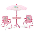 KOTEK Kids Picnic Table with Umbrella, Outdoor Table & 2 Folding Chairs, Cute Pattern Children’s Patio Furniture, Portable Kids Table and Chair Set for Backyard, Garden, Beach (Pink) - color: Pink Mermaid
