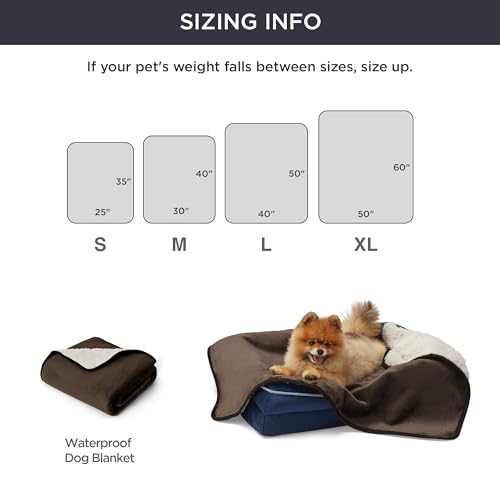 Bedsure Waterproof Dog Blankets for Medium Dogs - Medium Cat Blanket Washable for Couch Protection, Sherpa Fleece Puppy Blanket, Soft Plush Reversible Throw Furniture Protector, 30"X40", Coffee Brown - color: Coffee Brown, size: M(30x40")