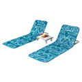 Giantex Beach Chairs with Side Table - 2 Pack Folding Lounge Chairs for Adults, 5 Position Adjustable Lawn Chair for Outdoor Sunbathing, Patio Chaise Lounge Lightweight Backpack Camping Chairs (Teal) - color: Teal