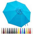 10ft Patio Umbrella Replacement Canopy 8 Ribs, Waterproof & Fade Resistant Market Umbrella Cover, Thickened Polyester Fabric for Backyard, Garden and Pool (Canopy Only) (Lake blue) - color: Lake blue