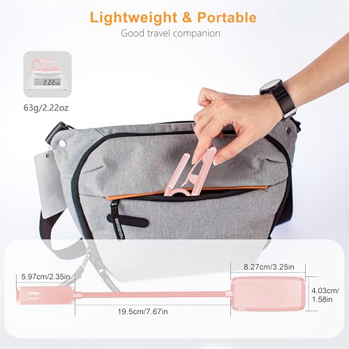 Gritin 9 LED Rechargeable Book Light for Reading in Bed - Eye Caring 3 Color Temperatures,Stepless Dimming Brightness,80 Hrs Runtime Small Lightweight Clip On Book Reading Light for Studying-Pink - color: Pink