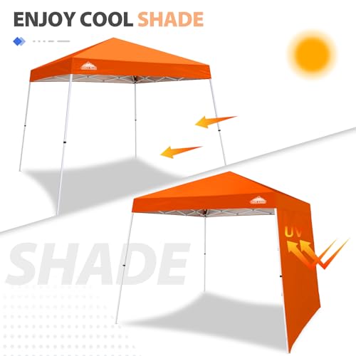 EAGLE PEAK Sunwall/Sidewall for 10x10 Slant Leg Canopy Only, 1 Sidewall, Orange - color: Orange