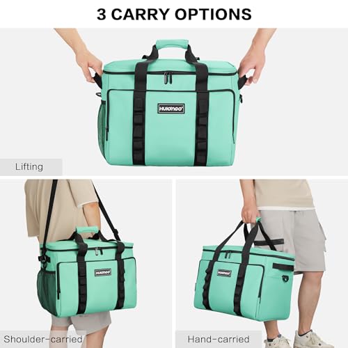 Soft Insulated Cooler Bag Collapsible Large Travel Coolers Soft Sided Coolers Ice Chest, Leakproof, Waterproof - color: light green