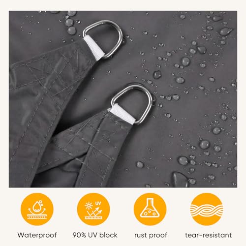 Shade&Beyond 10'X10' Waterproof Sun Shade Sail, Dark Grey UV Block Sun Shades Outdoor, Shade Canopy for Garden Patio Backyard Lawn Deck, Rectangular - color: Dark Grey, size: 1 0' X 1 0', style: Rectangle