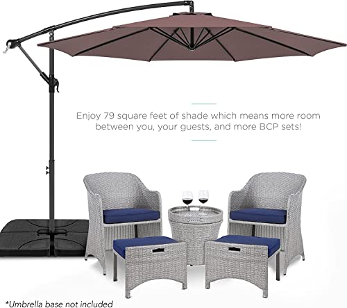 10ft 8 Ribs Patio Umbrella Canopy, Taupe, Heavy-Duty Polyester Fabric, UV30+ and Water Repellent, Fade Resistant, 98% UV Protection - color: Coffee