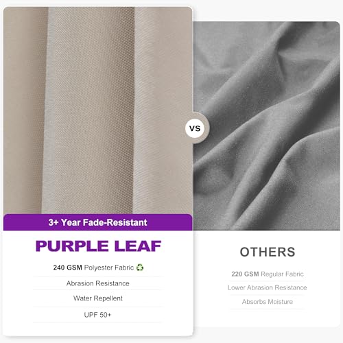 PURPLE LEAF 9' X 12' Left-right Tilt Patio Umbrella Outdoor Cantilever Swivel Rectangle Umbrella with Tilt Aluminum Offset Umbrella with 360-degree Rotation for Garden Deck Pool Patio Beige - color: Beige, size: 9' X 12', style: Left-right Tilt