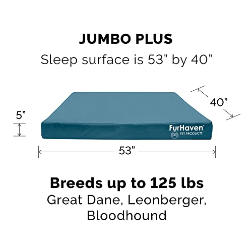 Furhaven Replacement Dog Bed Cover Water-Resistant Indoor/Outdoor Logo Print Oxford Polycanvas Mattress, Washable - Deep Lagoon, Jumbo Plus (XX-Large) - color: Deep Lagoon, size: Jumbo Plus (XX-Large) (Pack of 1)