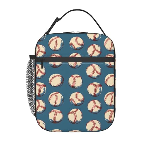 Baseball Lunch Box Insulated Lunch Bag for kids Girls Boys Women,Reusable Lunch Box Containers for Women Men,Durable Cooler Tote Bag Lunchbox for Office/School/Picnic - color: Baseball02