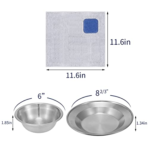 Outdoor Camping Mess Kit - 1 to 2 persons Camping Dishes Includes Cups, Bowls, Dishes, Knives, Forks, Spoons, Etc, Camping Dinnerware Set with Mesh Bag is Easy to Carry Camping Tableware Set - color: 2-person set blue