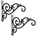 2 Pieces 6-Inch Outdoor Indoor Small Decorative Iron Wall Hooks for Hanging Lanterns Solar Lights Hummingbird Feeders Wind Chimes Hangers, Black