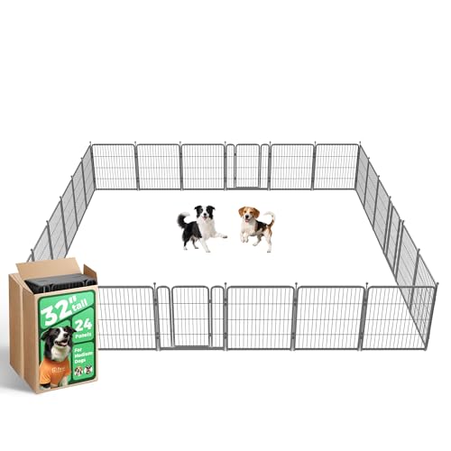FXW Aster Dog Playpen Designed for Yard, 32inch 24 Panels - size: 32"H & 24 Panels