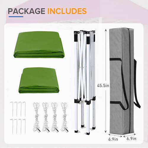 EAGLE PEAK Pop up Canopy 5x5, Outdoor Portable Canopy Tent with One Removable Sunwall, Carry Bag Included, Grass Green - color: Grass Green