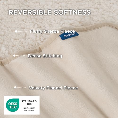 Bedsure Cat Blanket for Indoor Cats - Waterproof Calming Cat Blankets for Couch Protection, Sherpa Fleece Pet Blanket, Soft Plush Reversible Throw Furniture Protector, 40"x30", Cream - color: Cream, size: M(30x40")