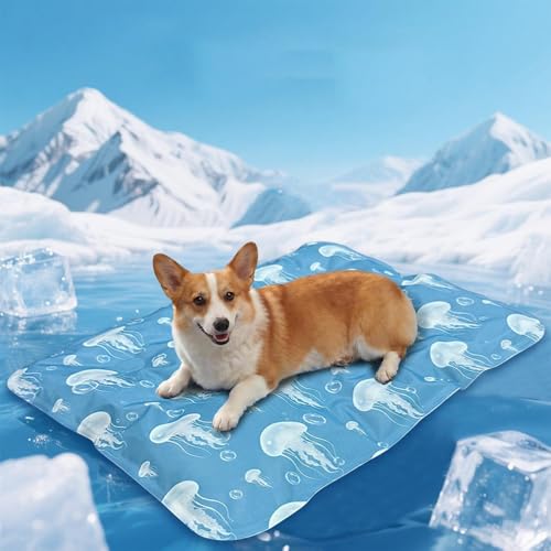 Dog Cooling Mat - 1pc Lightweight Flexible Cute Gel Mat, Self-Cooling Pad for Hot Weather, Pressure-Activated Chill Pad | Summer Relief for Home House Yard Patio Living Room