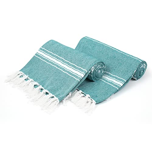 Belizzi Home Turkish Beach Towel -Large Beach Towels Oversized 2 Pack - Soft Durable Compact Lightweight Quick Dry Sand Free Bath Pool Towel Set for Beach Gifts Clearance Vacation Travel - Teal - color: Teal, size: 2 Pack