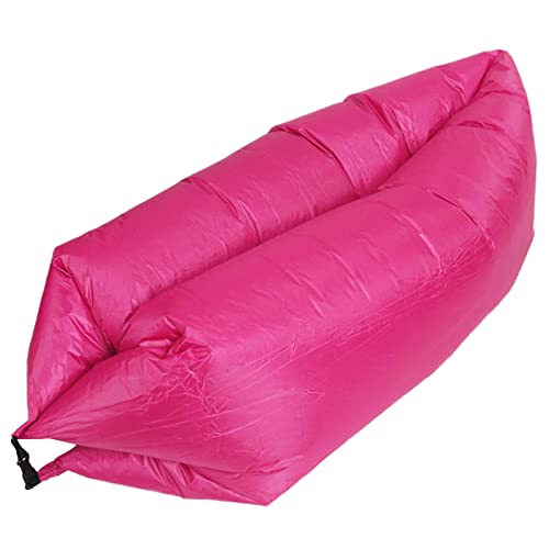 Inflatable Loungers Portable Foldable Air Sofa, Comfort, No Pump Required, Easy to Move, Pool Parties, Ideal for Outdoor Supplies, Rose Red, 240x70cm, 438g