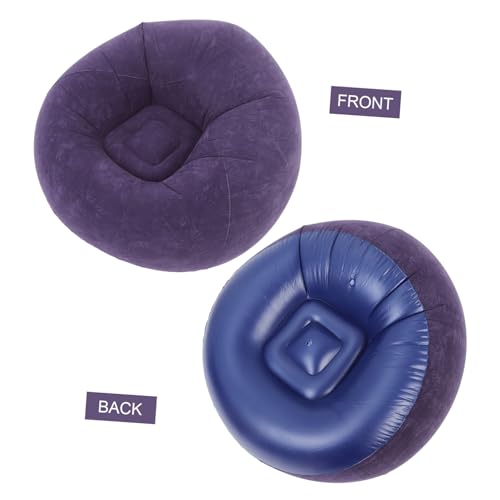 OUNONA Inflatable Bean Bag Chair for Adults Portable Flocked Lazy Sofa for Use for Living Room Bedroom Camping Includes Inflatable Pump