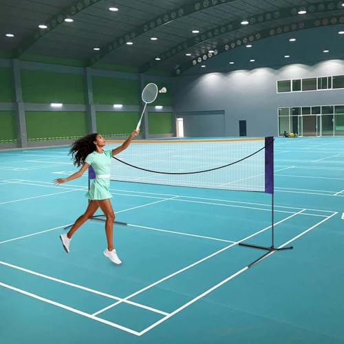 20 ft Portable Badminton Net & Adjustable Sports Net, Multi-Sport Net with Height Adjustment, Foldable Volleyball Tennis Net Set for Indoor Outdoor Court Backyard and Beach Games