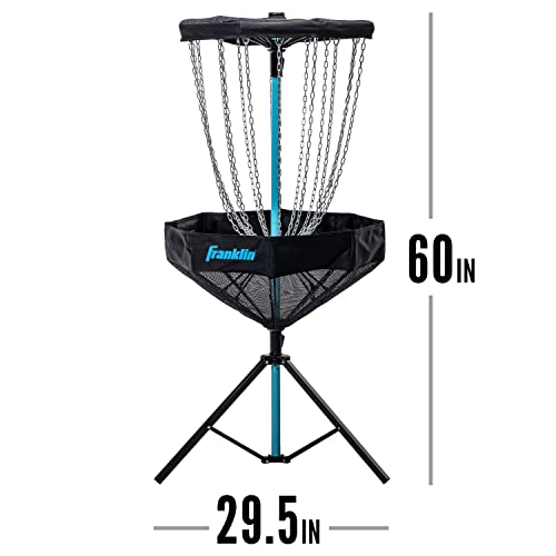 Franklin Sports Disc Golf Baskets - Portable Disc Golf Target with Chains Included - Disc Golf Basket Stand Equipment for Hole + Course Creation - style: Elite Steel Chain