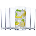US Acrylic Classic Clear Plastic Reusable Drinking Glasses (Set of 6) 16oz Water Cups | BPA-Free Tumblers, Made in USA | Top-Rack Dishwasher Safe - color: Clear, size: Water Tumblers