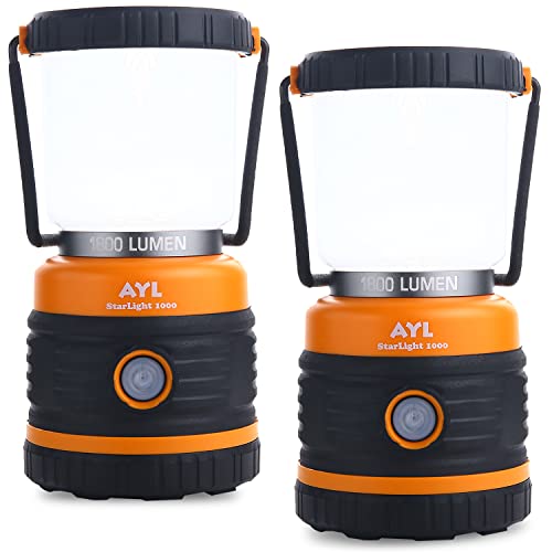 LED Camping Lantern, Battery Powered LED 1800LM, 4 Camping Lights Modes, Perfect Lantern Flashlight for Hurricane, Emergency Light, Storm, Power Outages, Survival Kits, Hiking, Fishing, Home and More - size: 2 Pack