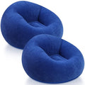 Realspring Inflatable Bean Bag Chairs Outdoor Blow up Camping Chairs Inflatable Lazy Sofa Folding Portable Bean Bag Loungers Couch for Movie Night(Dark Blue,2 Pcs) - color: Dark Blue