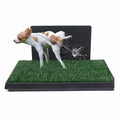 Dog Grass Pad with Tray for Indoor and Outdoor Use, Artificial Grass Pee Pads for Dogs, Reusable Indoor Dog Potty with Pee Baffle for Small/Medium Dogs