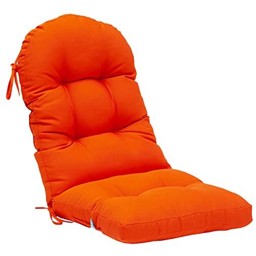QILLOWAY Outdoor High Back Chair Cushion for Adirondack, All Weather Rocking Chair Cushions Thick Padded Replacement for Patio Furniture,Orange - color: Orange
