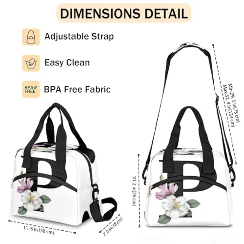Letter P Insulated Lunch Bag for Women Men Reusable Waterproof Lunch Box Cooler Tote Bag One shoulder portable meal bag Portable Adult Lunchbox for Work Picnic Hiking Beach - color: Letter P