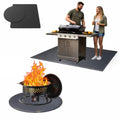 Fireproof Mat 2-Pack, Round & Rectangle Fire Pit and Grill Mat, 3-Layer Heat Resistant Deck Protector, Waterproof, Anti-Slip, for Patio, Grass & Outdoor Use (Round 36" & Rectangle 36" × 48") - size: 48"×36" & Round 36"