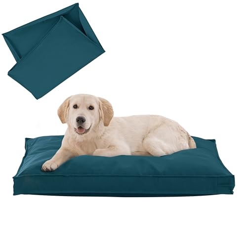 Dog Bed Covers Replacement Washable, Waterproof Dog Bed Cover with Zipper, 36Lx27Wx3H inch Durable Oxford Pet Bed Cover for Outdoor/Indoor Use, Cover Only, Cyan - color: Cyan, size: 36*27*3 inch