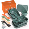 Camping Mess Kit with Plate, Bowl, Cup, Spork and Utensils, Reusable Plastic Camping Dinnerware Set, Lightweight BPA Free Dishware for Backpacking, Hiking, Picnic, Travel, Outdoor - size: 4 Person kit
