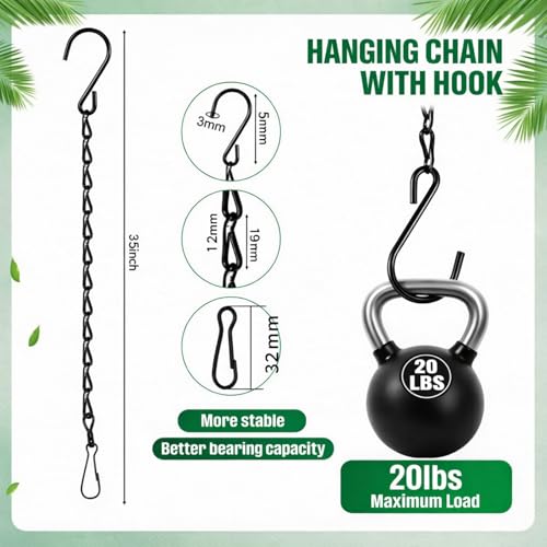 EBOOT 2 Pcs Hanging Chain for Bird Feeders, Planters, Lanterns and Ornaments (35 Inch,Black) - color: Black, size: 35 Inch