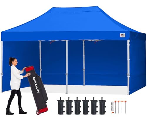 ABCCANOPY Easy Pop Up Canopy Tent with Sidewalls 8X16 Commercial -Series, Royal Blue - color: royal blue, size: 8X16
