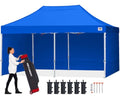 ABCCANOPY Easy Pop Up Canopy Tent with Sidewalls 8X16 Commercial -Series, Royal Blue - color: royal blue, size: 8X16