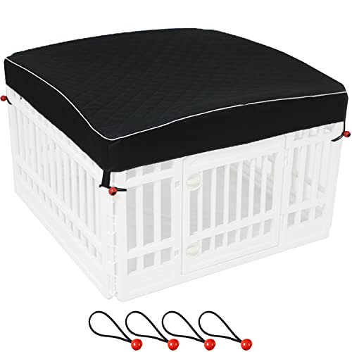 Dog Pen Cover Dog Playpen Cover for Pets,Provide Shade and Security for Indoor Outdoor Dog Pen,Pet Playpen Cover Fits 35 inch Playpen 4-Panels (Playpen Not Included!!!) - color: 36 inch 4 panel black