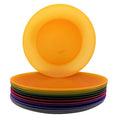 AOYITE Everyday Plastic Plates Reusable - Unbreakable 10 inch Dinner Plates set of 12 - BPA Free Dishwasher Safe & Microwave Kids Colorful Plate for Kitchen Party Camping Outdoor - color: Autumn Tones