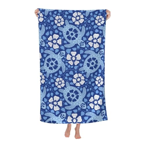 JOOCAR Blue Sea Turtle Beach Towel Mandala Floral Microfiber Beach Towels for Kids Adults Bathroom XL Bath Towels Big Extra Large Cute Pool Towels Oversized Quick Dry for Women Men 30x 60 Inch - color: B7