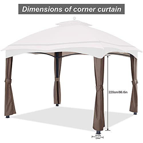 ABCCANOPY Gazebo Replacement Pole Covering Curtains for #GF-12S004B-1, Brown - color: Brown, size: 4 Pcs Pole Curtains