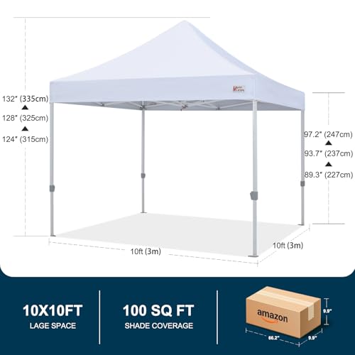 MASTERCANOPY Pop Up Canopy Tent Commercial Grade 10x10 Instant Shelter (White) - color: White, size: 10x10