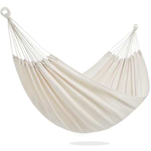 PNAEUT Double Hammocks for Outside, Replacement Outdoor Tree Hammock for Indoor Patio Porch Garden (Beige, Medium) - color: Beige, size: Medium