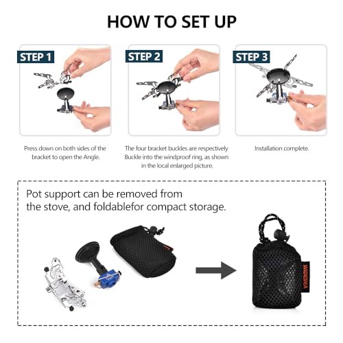 Widesea Backpacking Stove 3300W Camping Stove Portable Gas Burner with Iginitor Mini Ultralight Hiking Gear Outdoor Equipment - style: IGNITION STOVE