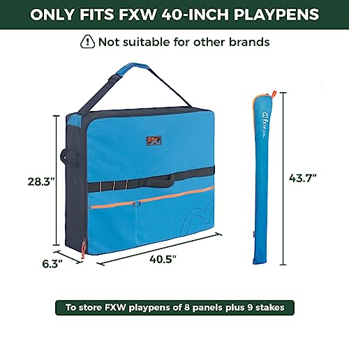 FXW Specialized Dog Playpen Storage Bag (Not Suitable for Other Brands), Designed for RV Trips, Fits 40" H 8 Panels and 9 Stakes, 1 Pack│Patented - color: Blue, size: 40 inch(1 Pack)